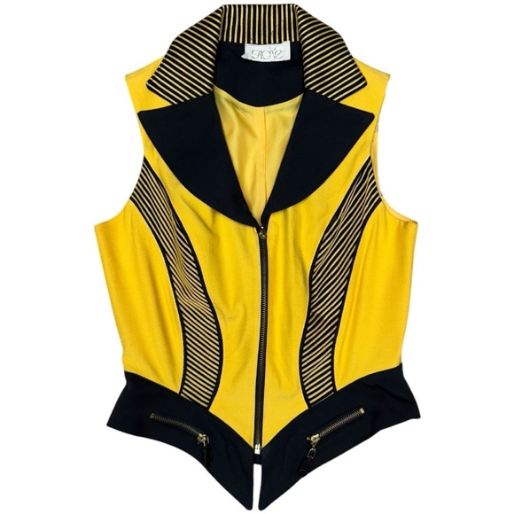 Cache Jackets & Blazers - Vintage Cache Yellow and Black Cache Statement Vest - Size S/M